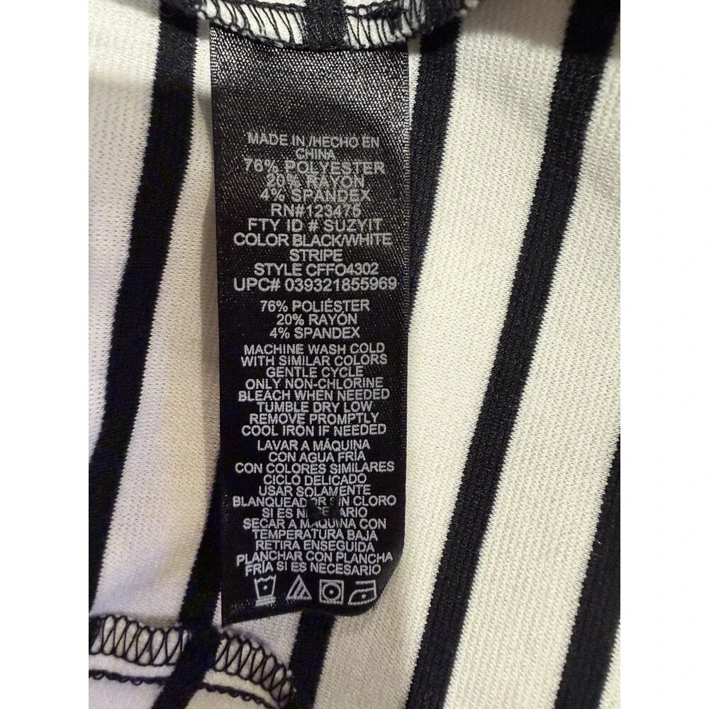 Christian Siriano Black & White Stripe Single Button Long Sleeve Blazer Medium